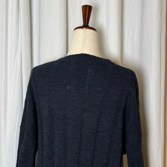 Dissh Jazz Indigo Ribbed Knit Set Navy Top Straight Leg Pants NWT Womens XS - Picture 10 of 16